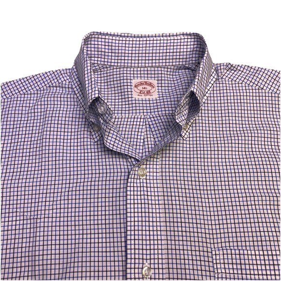 Brooks Brothers Other - 70s Brooks Brothers Shirt 14.5 Mens S/S 6 Button Down Blue Graph Check VGUC